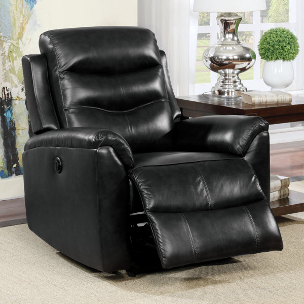 Latitude Run® Tincher 35" Wide Genuine Leather Power Standard Recliner